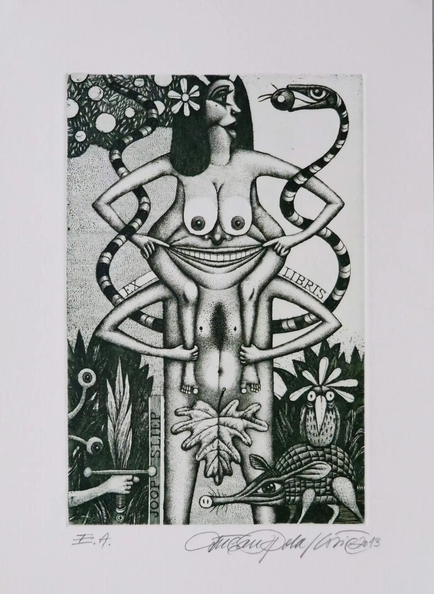 Exl. Libris Joop Sliep - Eva